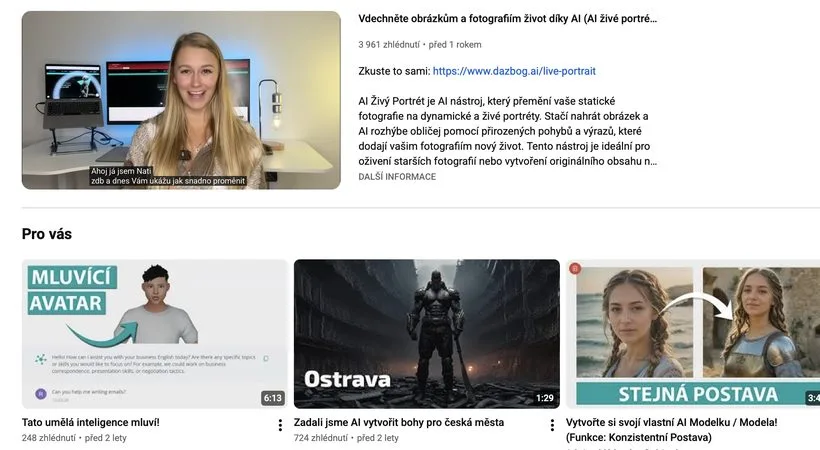 Ukázky YouTube obsahu Dazbog